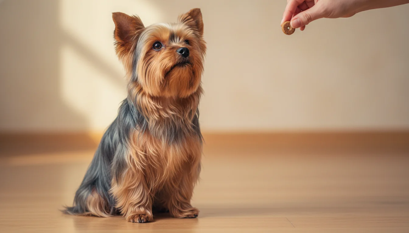 Yorkshire Terrier training — breed-specific guide with commands, schedule, and common mistakes