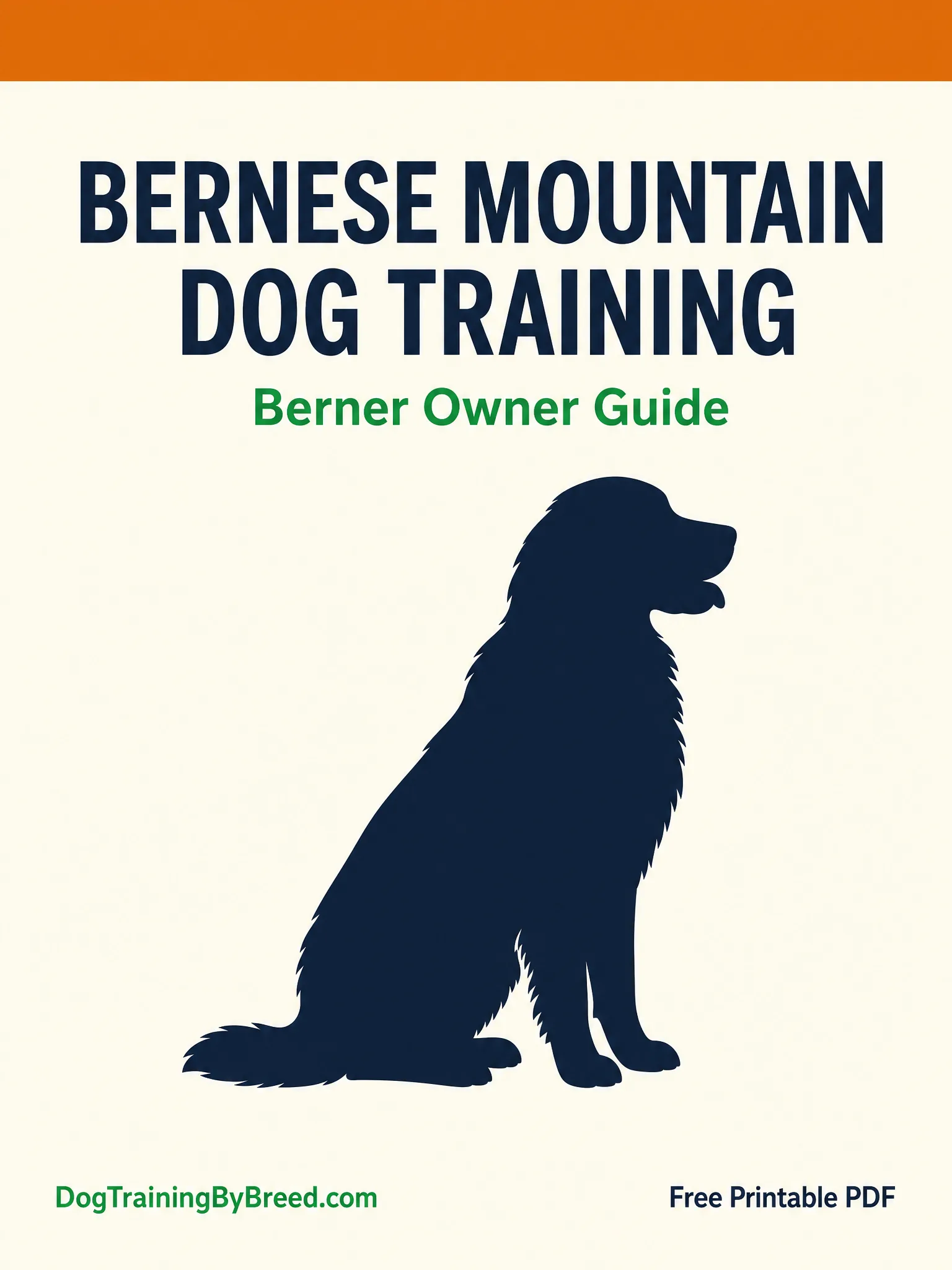 Bernese Mountain Dog Training PDF (Free 10-Week Guide) cover preview